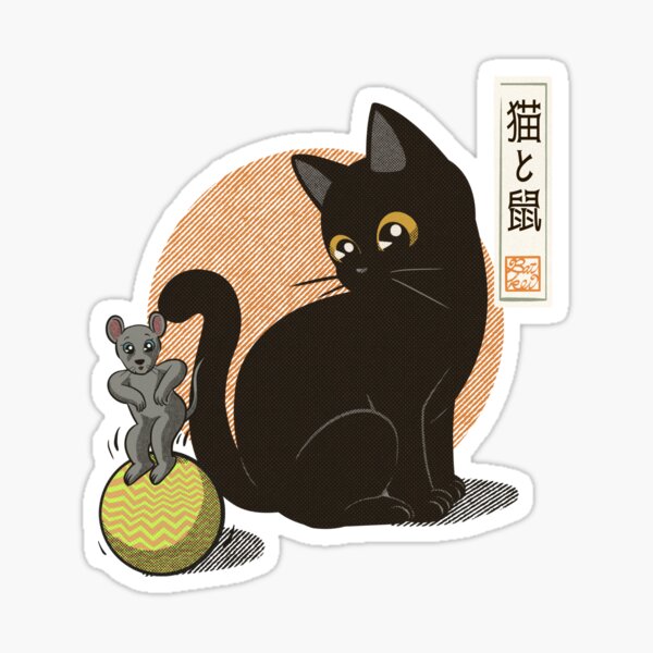 Cat and mouse Sticker