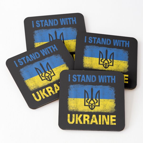 Item preview, I Stand With Ukraine Support UKRAINE Ukrainian American Flag designed and sold by LauraNeyJr.