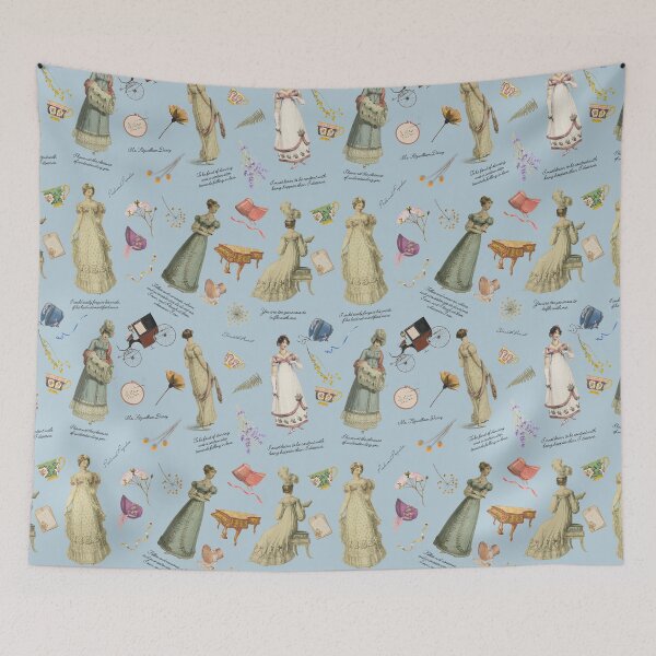 Item preview, Pride and Prejudice Quotes|  Miss Bennet | Jane Austen Blue designed and sold by OakTreeDesign.