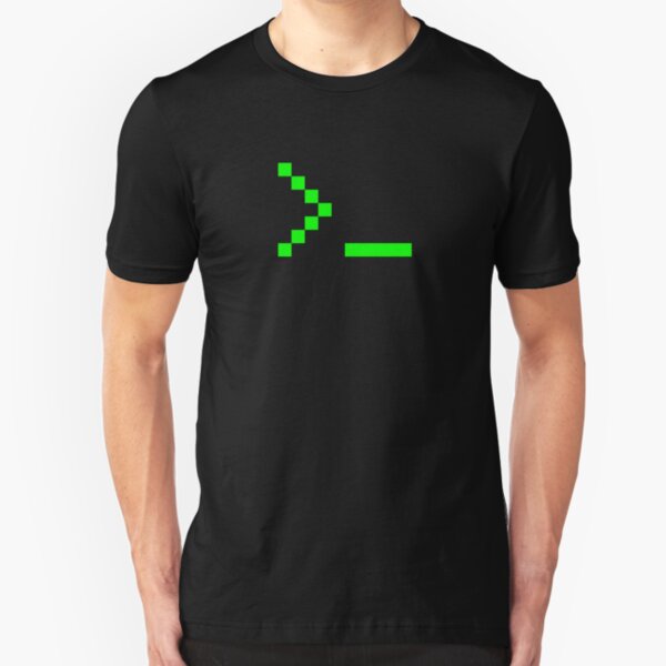 Old School Computer Text Input Prompt Slim Fit T-Shirt