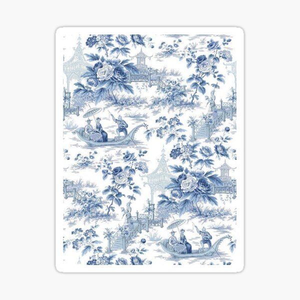 Powder Blue Chinoiserie Toile Sticker
