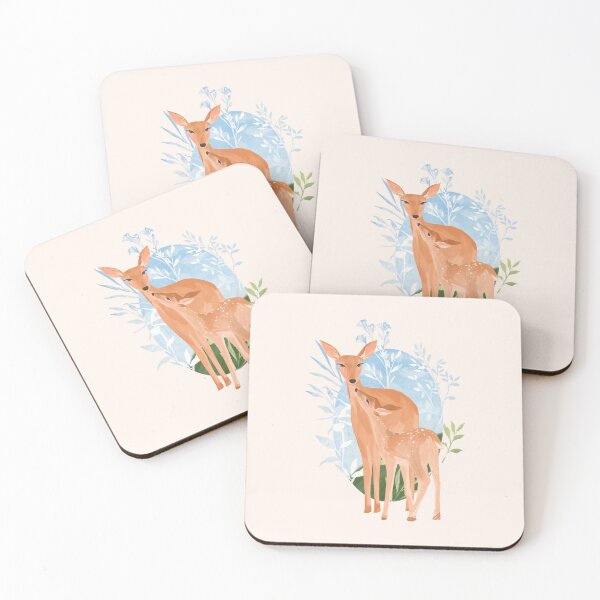 Item preview, Mother Deer and Fawn (sky) designed and sold by SunLee Art.