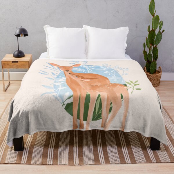 Item preview, Mother Deer and Fawn (sky) designed and sold by SunLee Art.