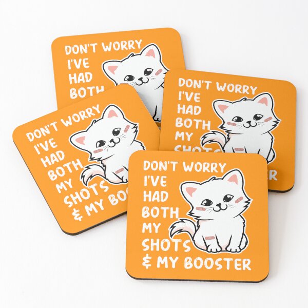 Item preview, Don't Worry I've Got Both My Shots - Kawaii White Cat designed and sold by MacAndMoose.