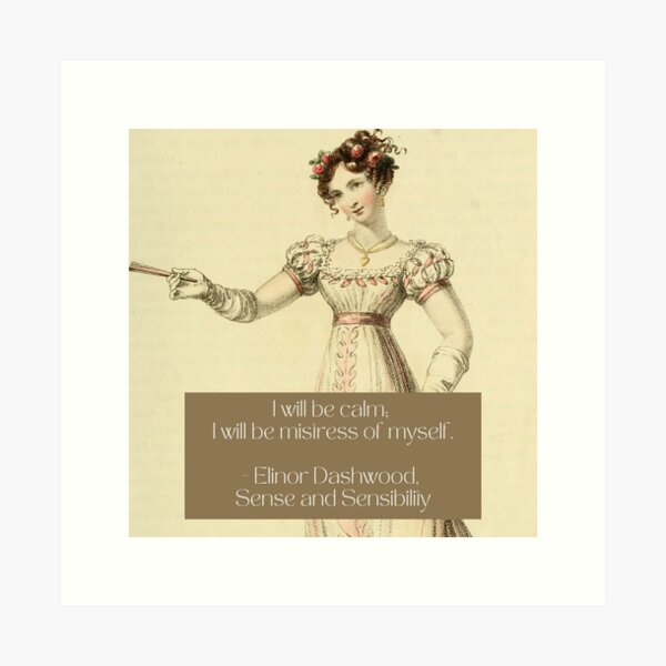 Item preview, Sense and Sensibility Quote | Jane Austen | Regency Lady | Vintage designed and sold by OakTreeDesign.