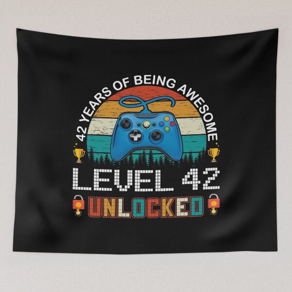 Item preview, 42 Years Of Being Awesome Level 42 Unlocked Gamer designed and sold by PansyBoyd.