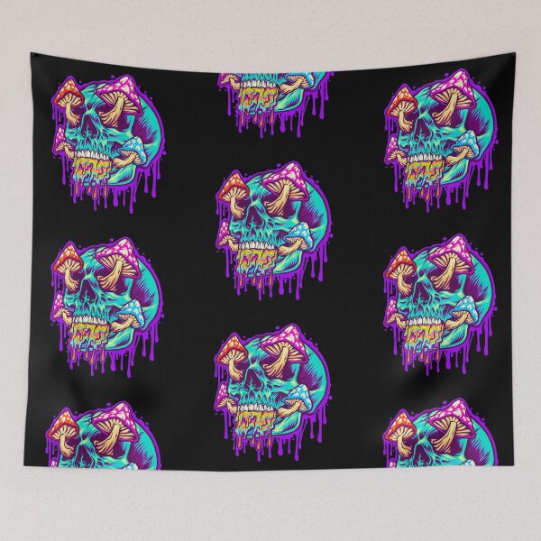 Item preview, Magic Mushrooms - Trippy - Scary Skull Graffiti - Tattoo Design - Shrooms designed and sold by Stephen Scharf.