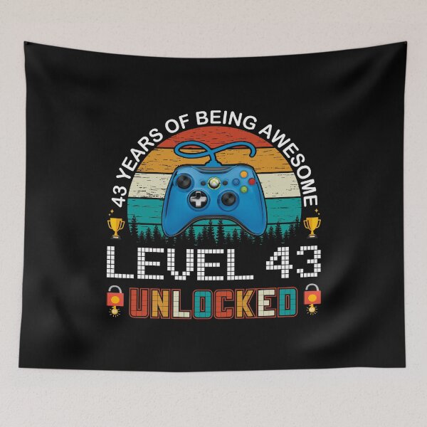 Item preview, 43 Years Of Being Awesome Level 43 Unlocked Gamer designed and sold by PansyBoyd.