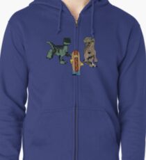 Catching Lunch redux Zipped Hoodie