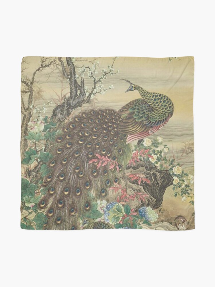 Alternate view of Lady Peacock Chinoiserie Scarf