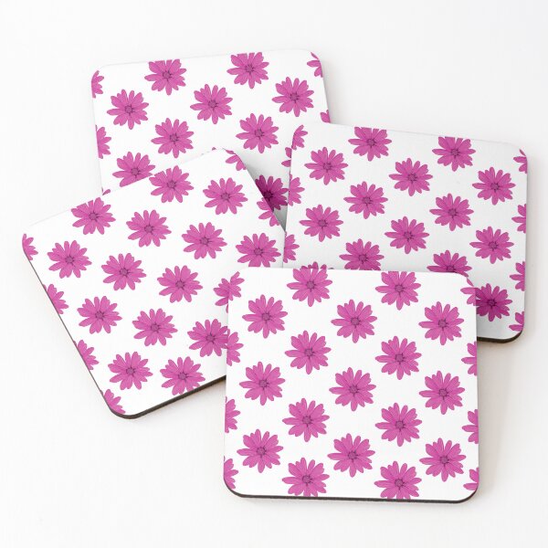 Aperçu de l'œuvre Motif de fleurs rose chaud sur fond blanc créée et vendue par burbankdesigns.