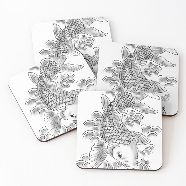 Item preview, Traditionnal japanese koi fish, koi fish japanese art, unique gift, koi fish lover  designed and sold by shodark.