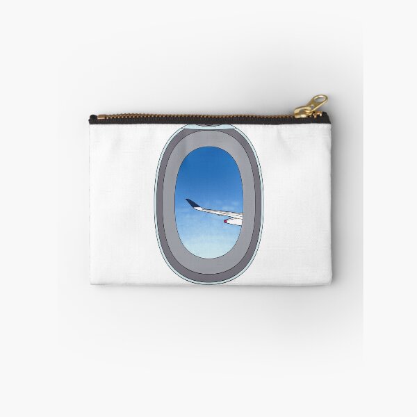 Item preview, Up For a Flight? Plane Window with a View of Clear Blue Sky and a Wing Flying designed and sold by marie-inks.