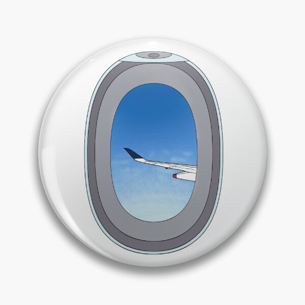 Item preview, Up For a Flight? Plane Window with a View of Clear Blue Sky and a Wing Flying designed and sold by marie-inks.