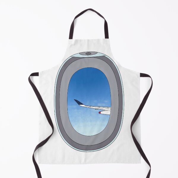 Item preview, Up For a Flight? Plane Window with a View of Clear Blue Sky and a Wing Flying designed and sold by marie-inks.