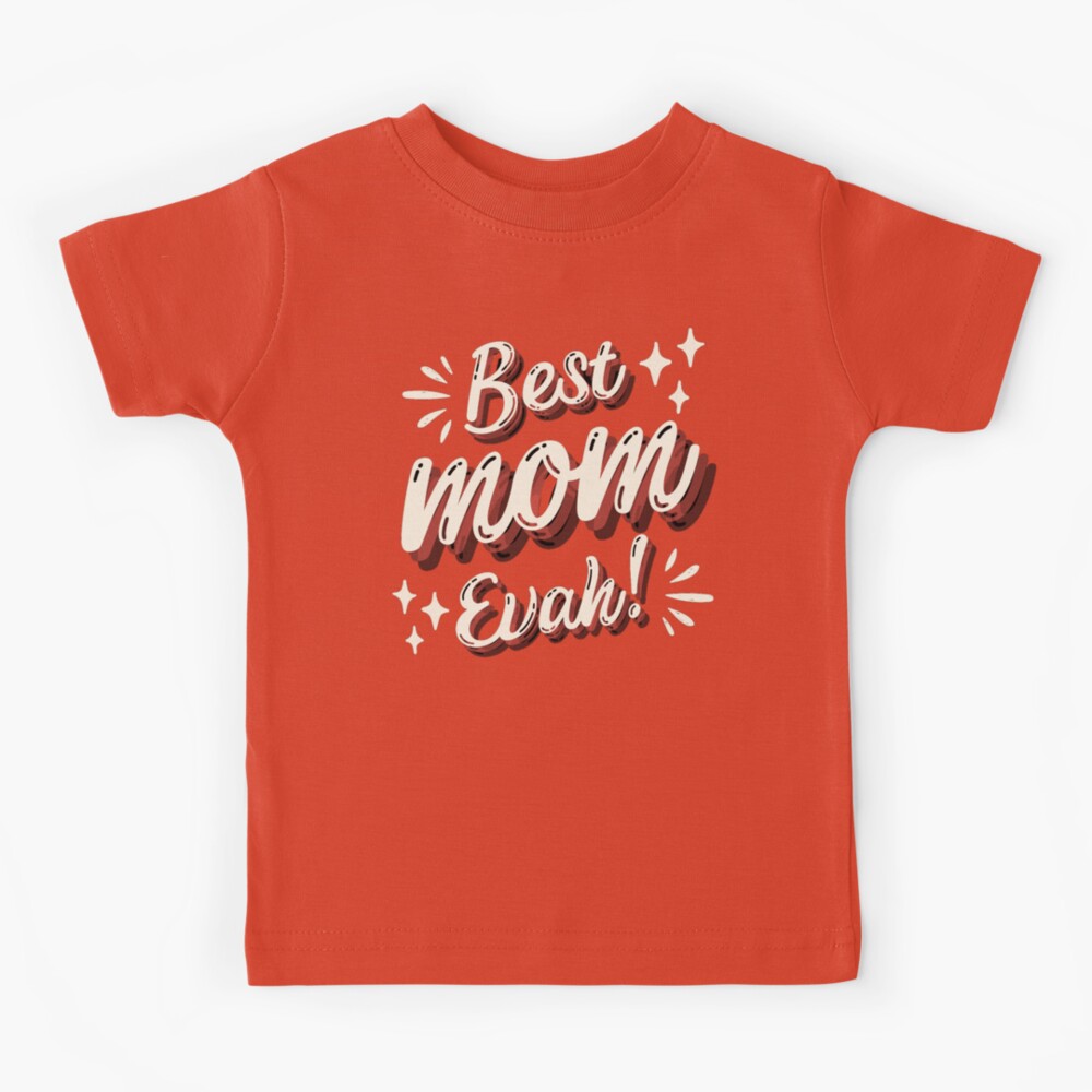 Cotton Spandex Casual Top Red Best Mom Evah | Happy Mother's Day With Love  | Best Mom Ever\, image size:1000x1000