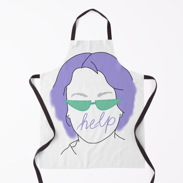 Item preview, Retro Purple Lady with Mint Green Sunglasses and Handwritten Help designed and sold by marie-inks.