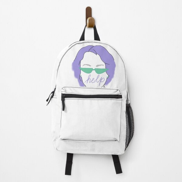 Item preview, Retro Purple Lady with Mint Green Sunglasses and Handwritten Help designed and sold by marie-inks.