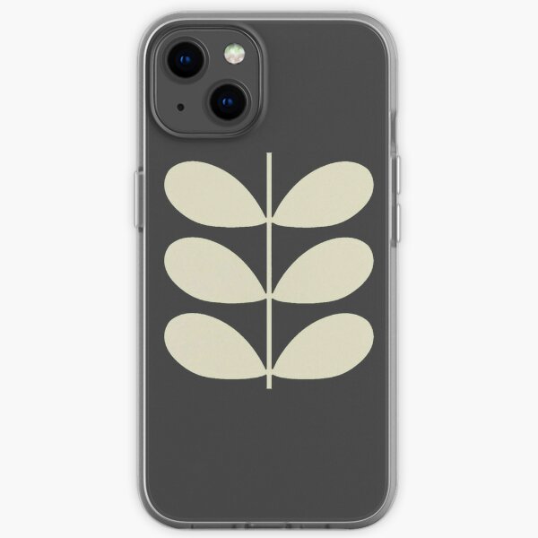 orla kiely multi stem,grey, white, kiely pattern,orla kiely design  iPhone Soft Case
