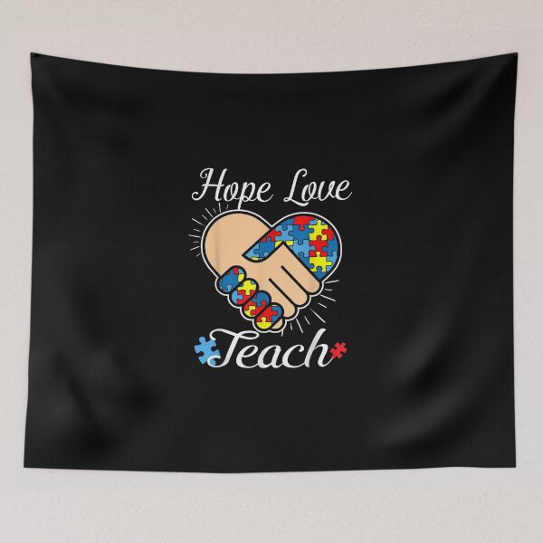 Item preview, Hope Love Teach Autism Teacher T-Shirt Autism Awareness designed and sold by VargasParis.