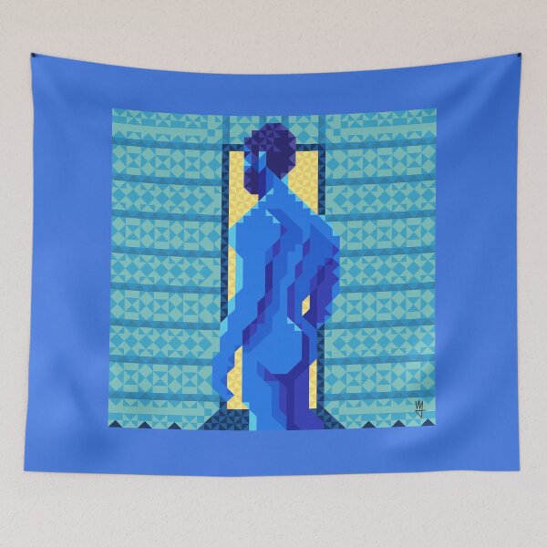Item preview, Abstract Male Nude - Cerulean designed and sold by Wernicorn.