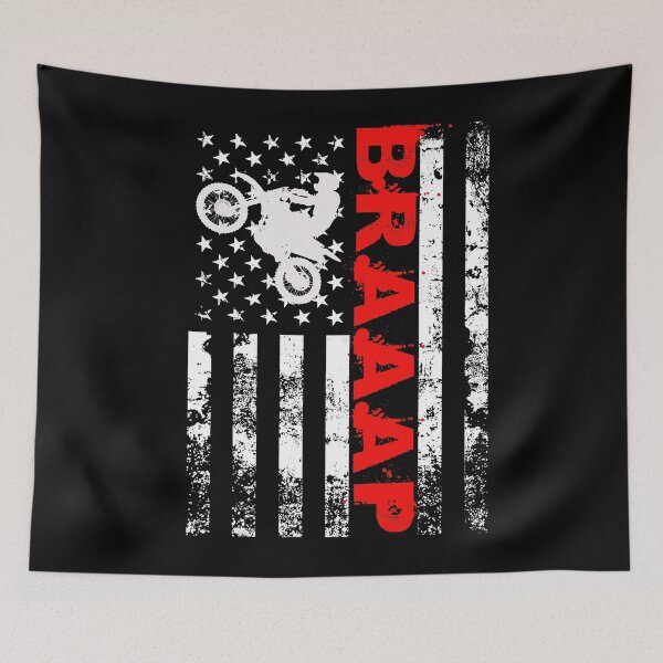 Item preview, Braaap Motocross Vintage USA American Flag designed and sold by caintati.