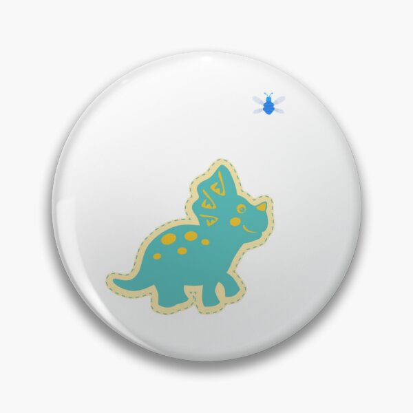 Item preview, Cute Baby Triceratops Chasing Blue Bumble Bee~White background. designed and sold by ForscarlettPub.