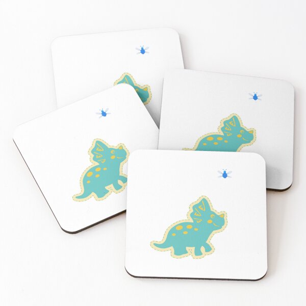 Item preview, Cute Baby Triceratops Chasing Blue Bumble Bee~White background. designed and sold by ForscarlettPub.
