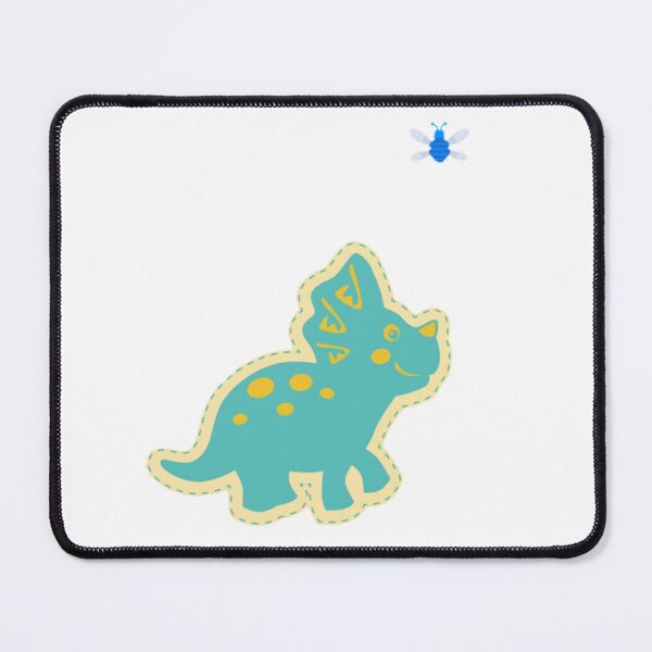 Item preview, Cute Baby Triceratops Chasing Blue Bumble Bee~White background. designed and sold by ForscarlettPub.