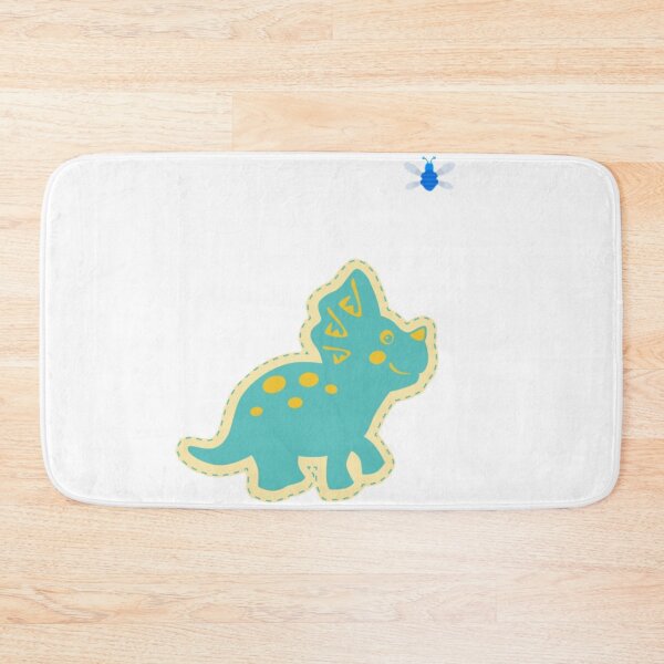 Item preview, Cute Baby Triceratops Chasing Blue Bumble Bee~White background. designed and sold by ForscarlettPub.