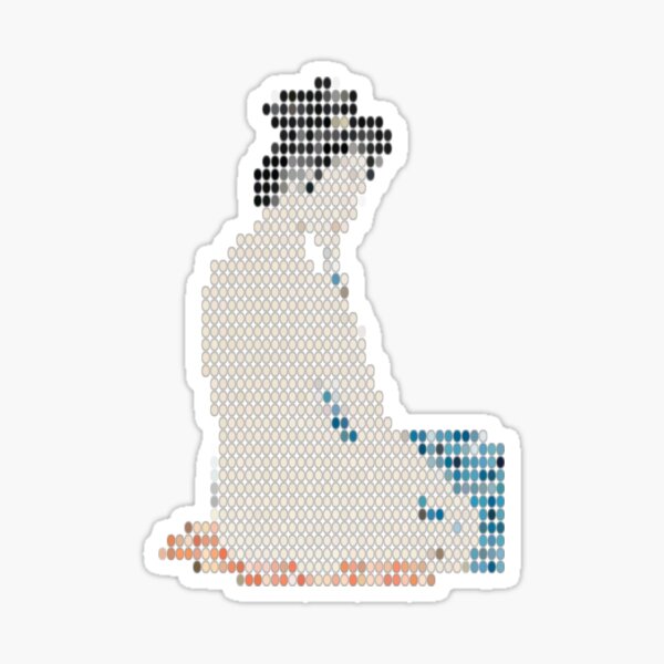 Pixelate dot Geisha Bath Time Sticker