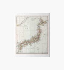 Vintage Map of Japan Art Board