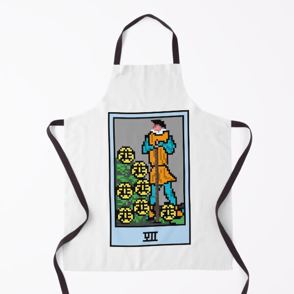 Item preview, Wait, is this pixel art tarot? White - Minor Arcana 'Seven of Pentacles' (Design for T-shirt, stickers and other accessories) designed and sold by Pixel Waite.