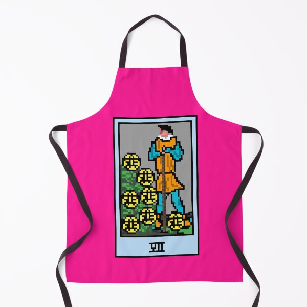 Item preview, Wait, is this pixel art tarot? Pink - Minor Arcana 'Seven of Pentacles' (Design for T-shirt, stickers and other accessories) designed and sold by Pixel Waite.