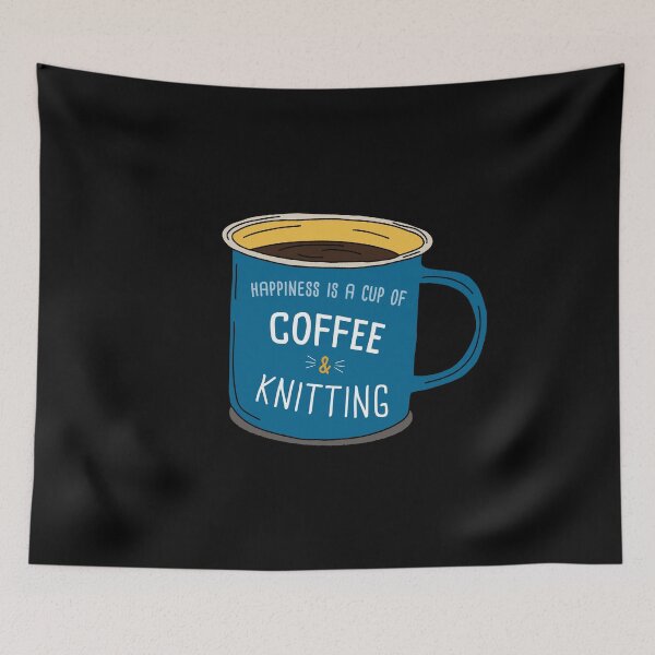 Artikelvorschau, Knitting & Coffee is happiness entworfen und verkauft von orlumbuspirate.