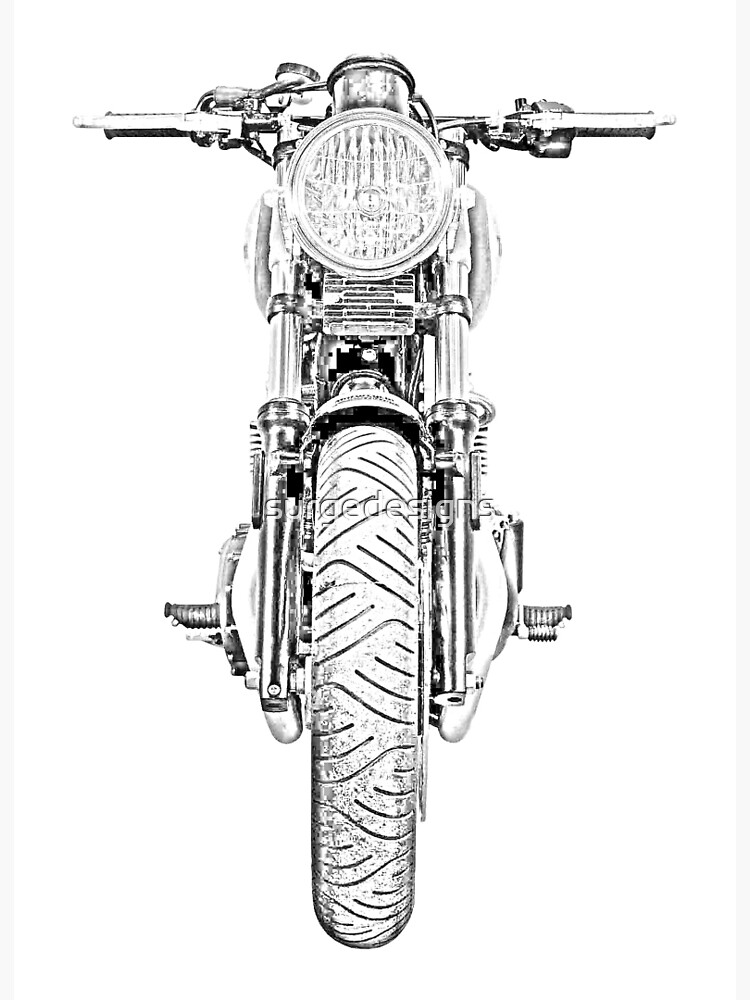 Motorcycle Front Art Board Print By Surgedesigns Redbubble
