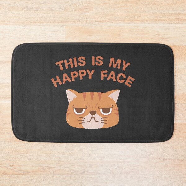 Item preview, Grouchy Cat Funny This Is My Happy Face designed and sold by rustydoodle.