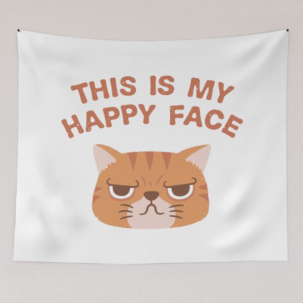 Item preview, Grouchy Cat Funny This Is My Happy Face designed and sold by rustydoodle.
