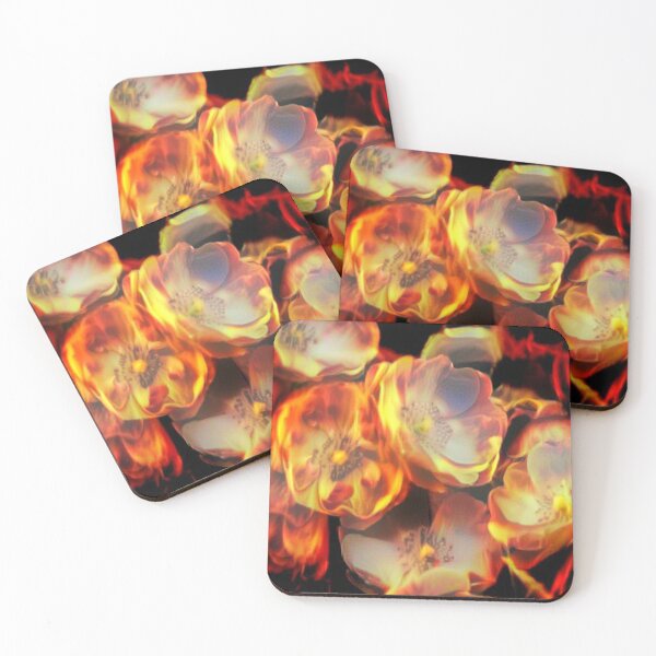 Item preview, FLOWERS ON FIRE. FLOWER ART WITH A FIRE BACKGROUND designed and sold by Artistree.