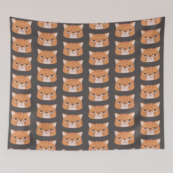 Item preview, Funny Orange Tabby Cat With Grumpy Face designed and sold by rustydoodle.
