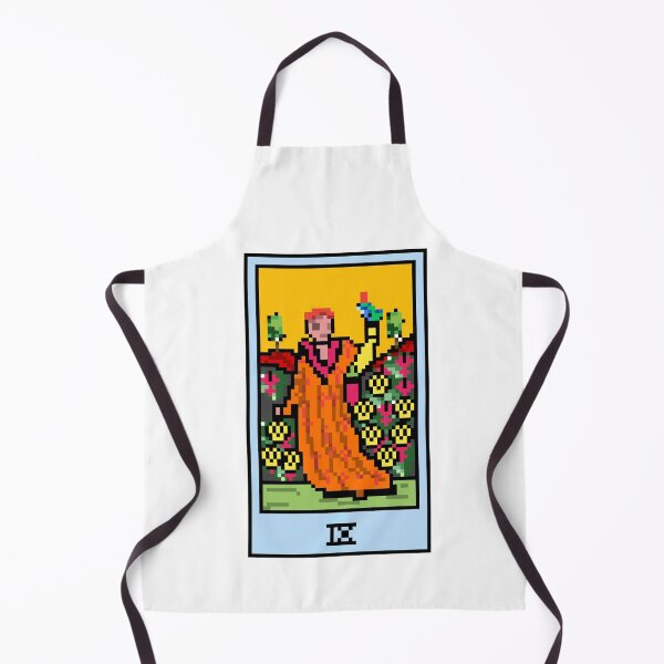 Item preview, Wait, is this pixel art tarot? White - Minor Arcana 'Nine of Pentacles' (Design for T-shirt, stickers and other accessories) designed and sold by Pixel Waite.