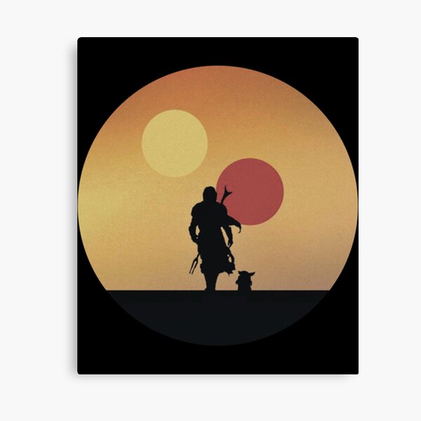 the mando 2 sun set Canvas Print