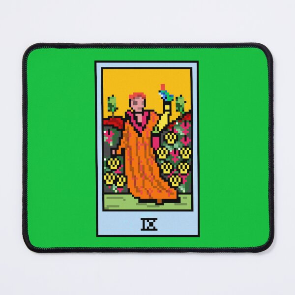 Item preview, Wait, is this pixel art tarot? Green - Minor Arcana 'Nine of Pentacles' (Design for T-shirt, stickers and other accessories) designed and sold by Pixel Waite.