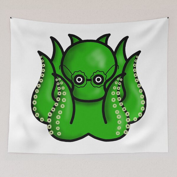 Item preview, green octopus with glasses designed and sold by octo-PS.