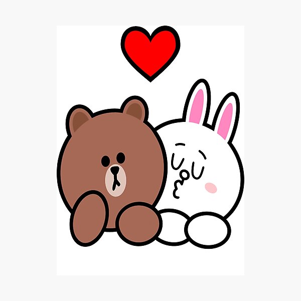 Item preview, Brown bear and Cony in love Sticker designed and sold by FabianBerg.