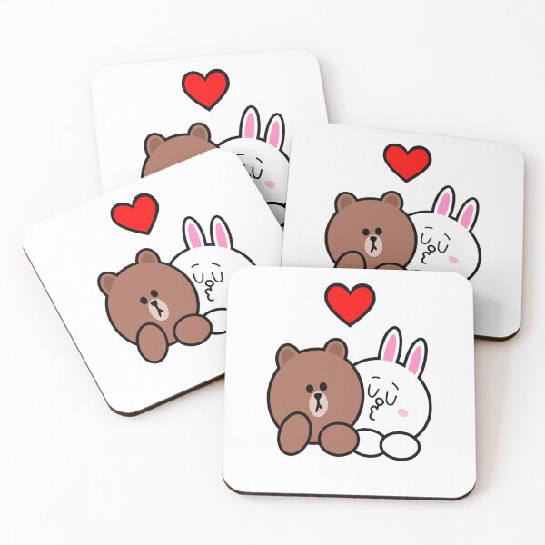 Item preview, Brown bear and Cony in love Sticker designed and sold by FabianBerg.