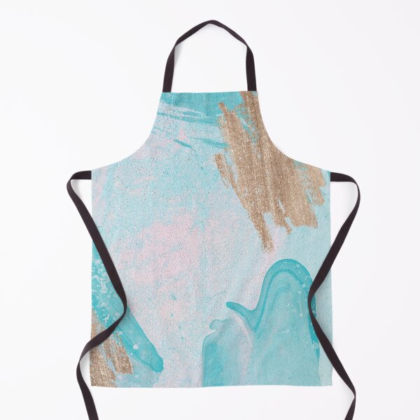 Item preview, Pastel Turquoise Colored Abstract Patterns with Gold Accents designed and sold by TeeBeesDesign.