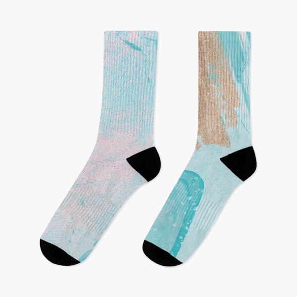 Item preview, Pastel Turquoise Colored Abstract Patterns with Gold Accents designed and sold by TeeBeesDesign.