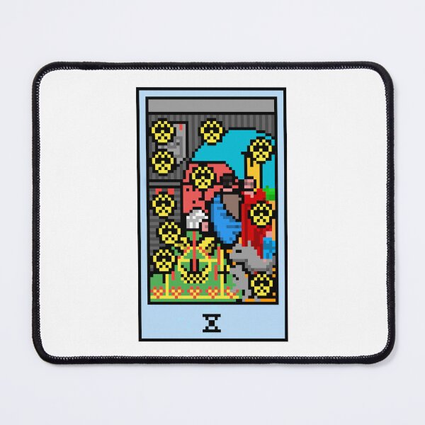 Item preview, Wait, is this pixel art tarot? White - Minor Arcana 'Ten of Pentacles' (Design for T-shirt, stickers and other accessories) designed and sold by Pixel Waite.