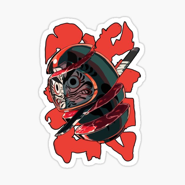 Vista previa del artículo con la obra «Angry Daruma Juego Japonés Estética Estilo Harajuku», diseñado y vendido por cabestudio.